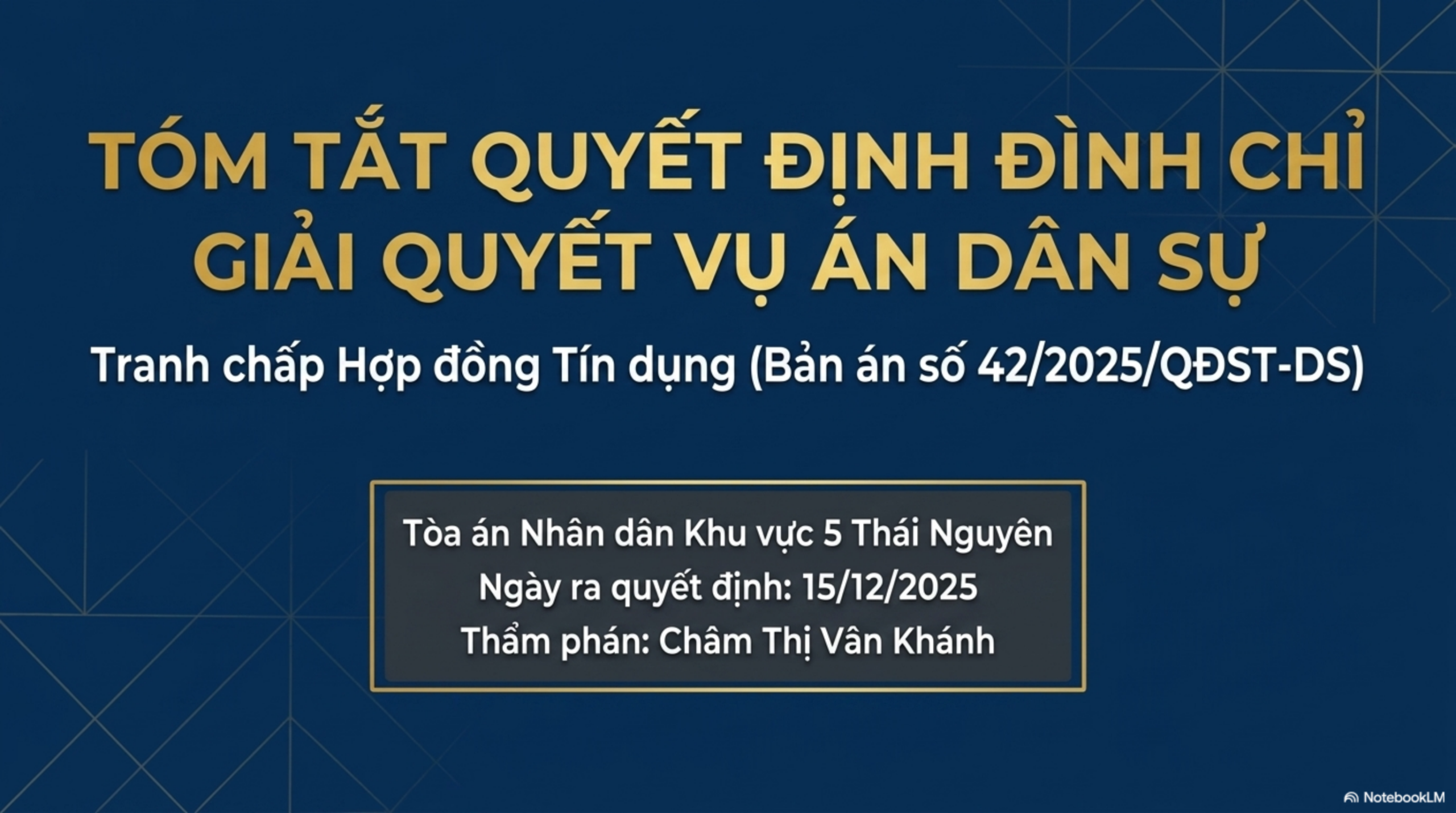 Slide Page 1 - Phân Tích Chi Tiết Bản Án Số N_A: số 42 ngày 15/02/2026 của  Tòa án nhân dân khu vực 5 - Thái Nguyên,  tỉnh Thái Nguyên