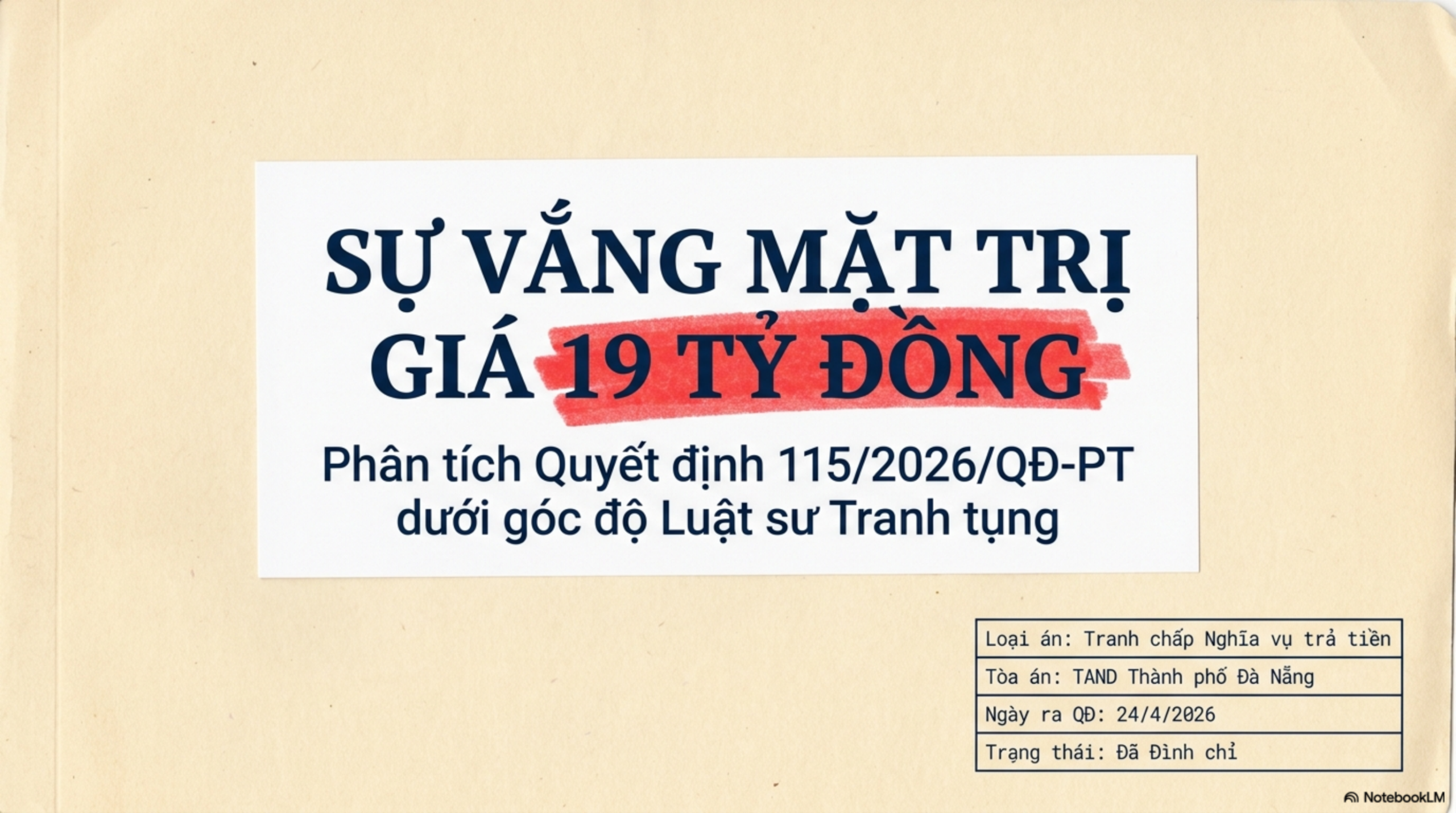 Slide Page 1 - Phân Tích Chi Tiết Bản Án Số 115: số 115 ngày 24/04/2026 của TAND TP Đà Nẵng