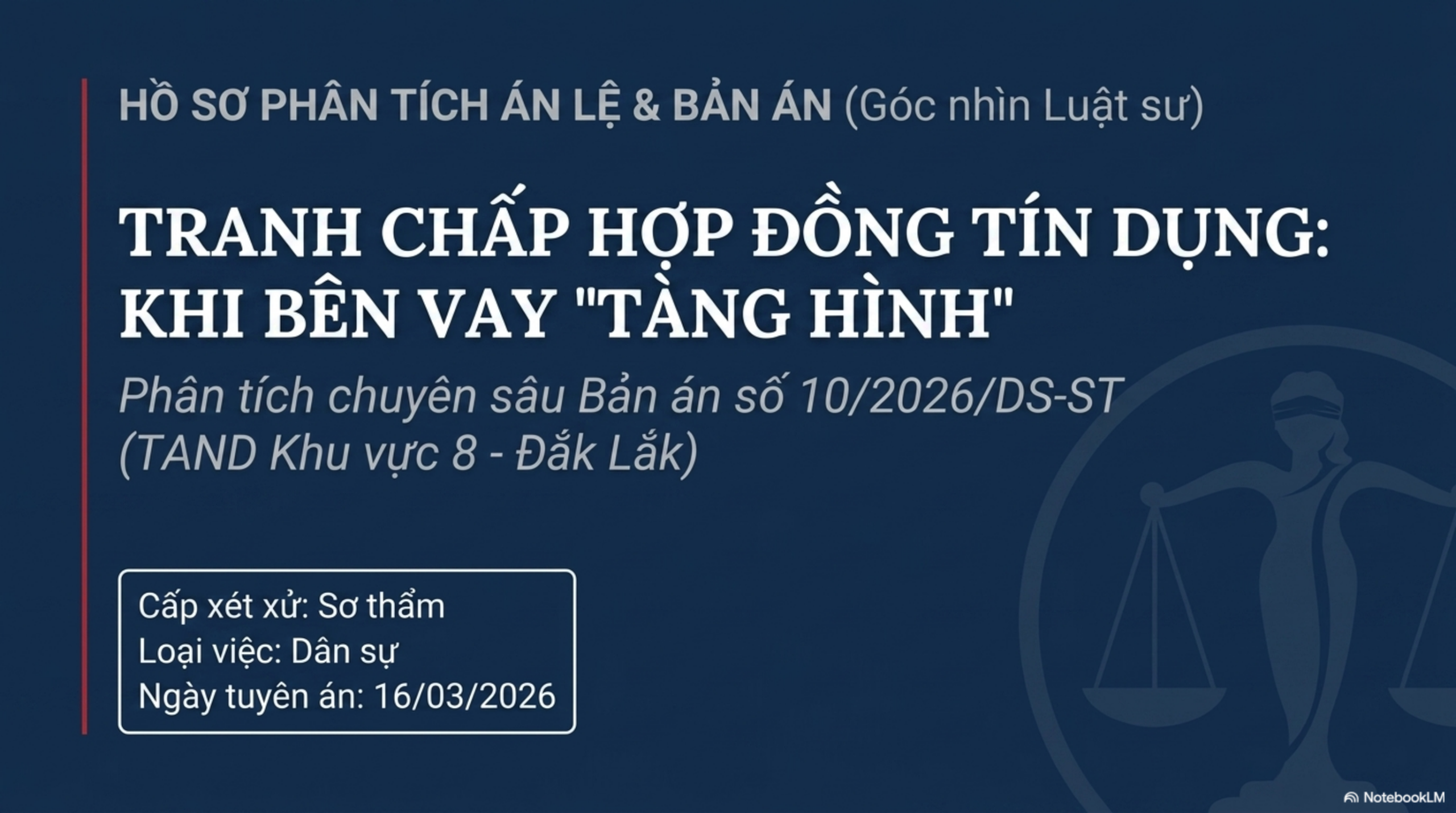 Slide Page 1 - Phân Tích Chi Tiết Bản Án Số 10: số 10 ngày 16/03/2026 của  Tòa án nhân dân khu vực 8 - Đắk Lắk,  tỉnh Đắk Lắk