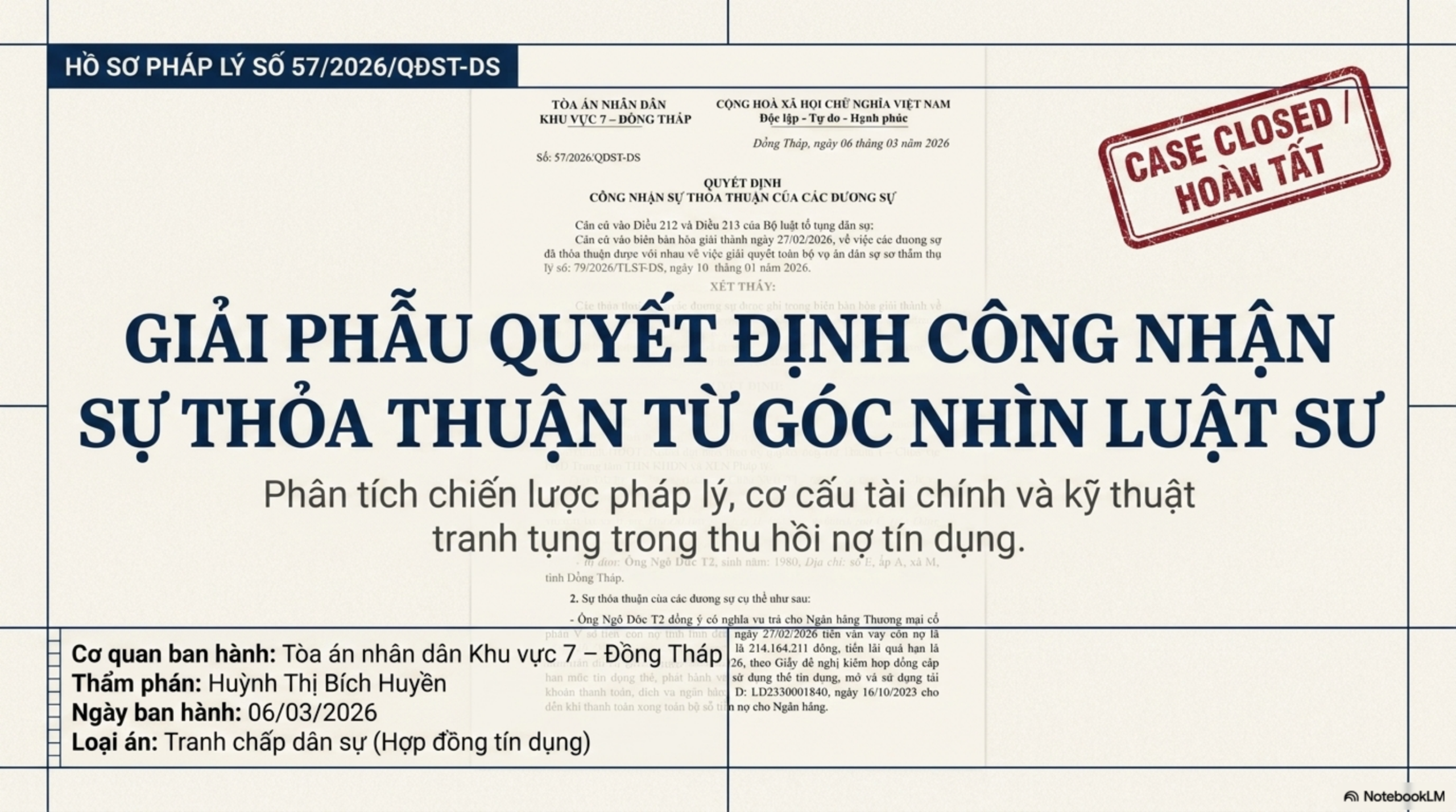Slide Page 1 - Bài học từ khoản nợ thẻ tín dụng 600 triệu đồng: Tại sao thỏa thuận tại Tòa là "lối thoát" thông minh?