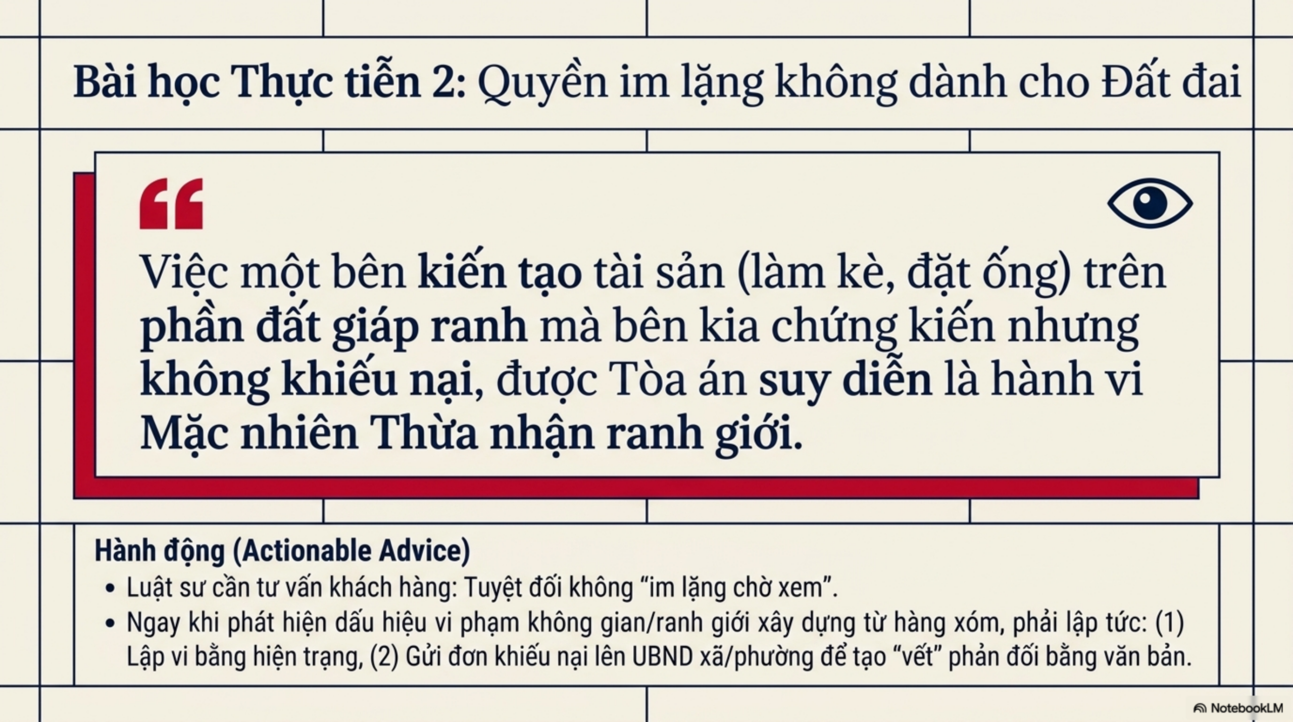 Slide Page 12 - Ranh giới mương nước và cái giá của việc lấn chiếm: Góc nhìn từ vụ tranh chấp 105,1m2 tại Đồng Tháp