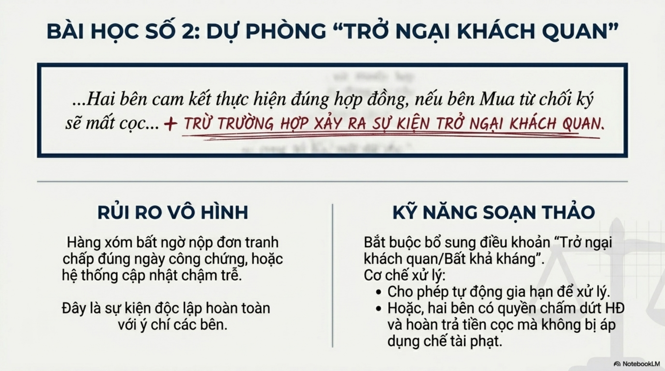 Slide Page 12 - Rủi ro pháp lý từ việc chủ quan trong đo đạc: Phân tích Bản án 140/2026/DS-PT về tranh chấp đặt cọc