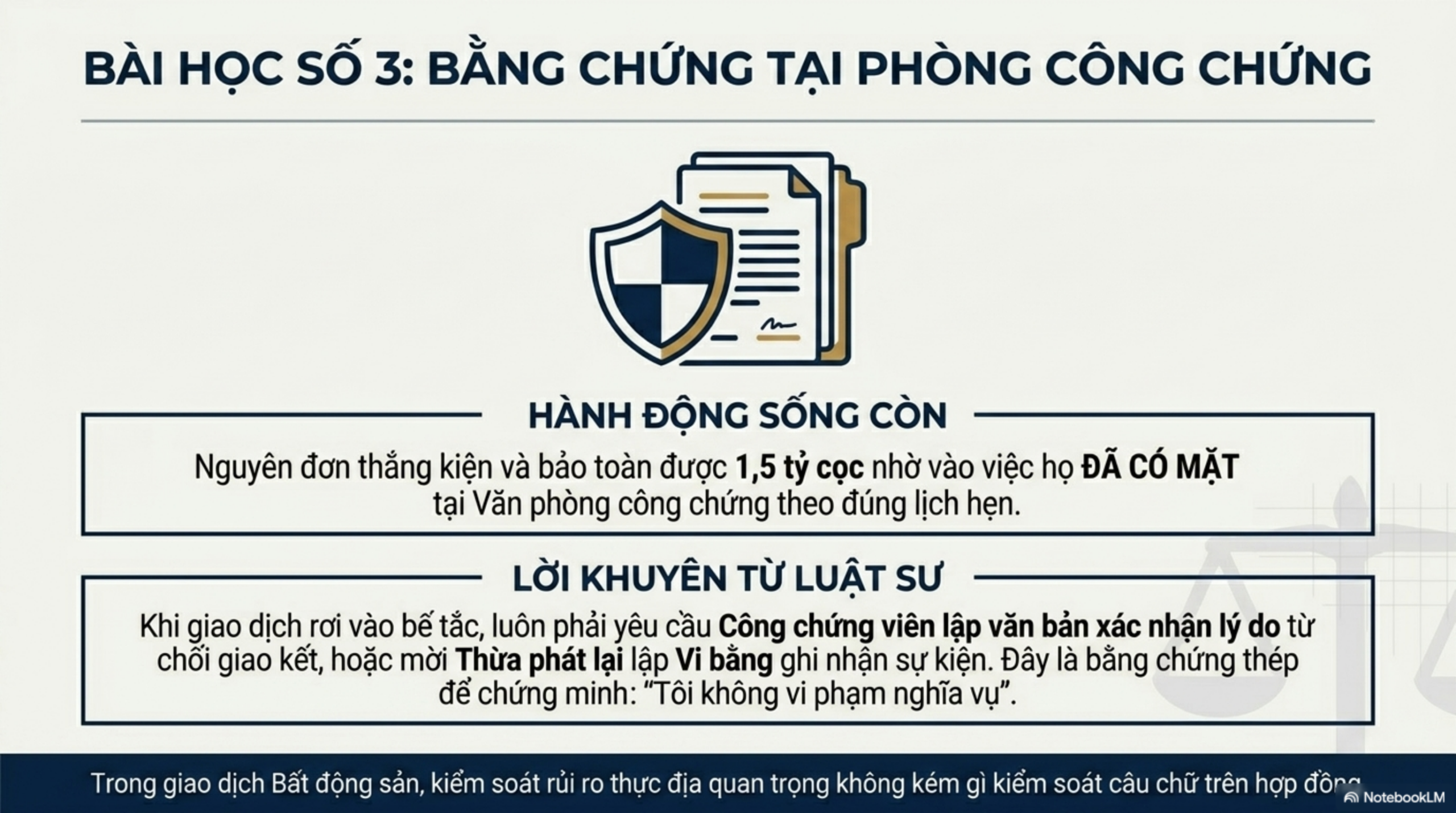Slide Page 13 - Rủi ro pháp lý từ việc chủ quan trong đo đạc: Phân tích Bản án 140/2026/DS-PT về tranh chấp đặt cọc